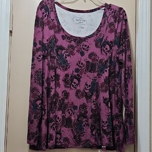 Torrid Pink Graphic Long Sleeve Blouse